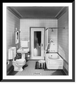 Sketch for bathroom for typical U.S. home Classic, Vintage Poster