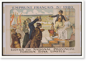 Emprunt Franccedilais 5 percent 1920 - Lloyds and National Provincial Foreign Bank Limited, Antique Print