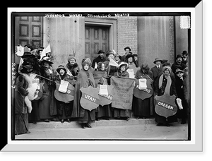 Historic Framed Print, Suffrage hikers collecting,  17-7/8" x 21-7/8"