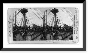 Historic Framed Print, General view of the wrecked battleship, MAINE, Havana Harbor, Cuba,  17-7/8" x 21-7/8"