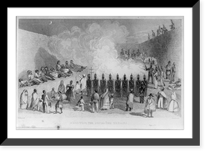Vintage Americana Print - Shooting of the decimated Texians