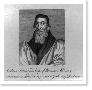 Antique Photo Print - Bishop Edwin Sandes, 1559 - Antique Wall Decor Print