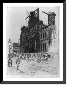 The last of the scaffolding drawn during removal.Pennell, Historic Reproduction