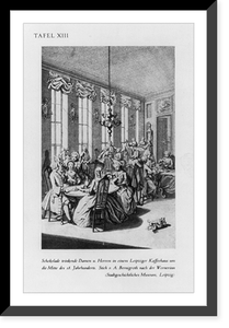 Men & women drinking chocolate in a Liepzig coffehouse. 17, Historic Print