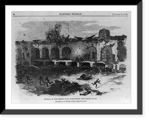 Historic Framed Print, Interior of Fort Sumter after bombardment from Morris Island,  17-7/8" x 21-7/8"