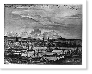 Antique Maritime - Boston - View of the long wharf and part