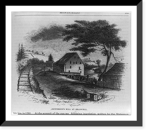 Jefferson's Mill at Shadwell, Antique Print