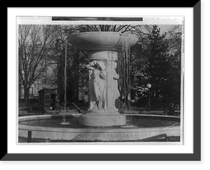 Historic Framed Print, Dupont Circle fountain - In construction - Two views,  17-7/8" x 21-7/8"