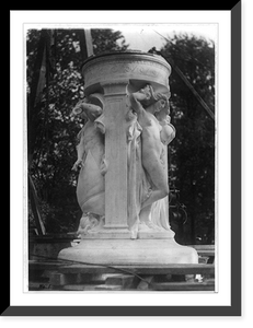 Historic Framed Print, Dupont Circle fountain - In construction - Two views - 2,  17-7/8" x 21-7/8"