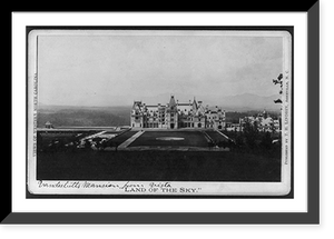 Historic Framed Print, Land of the sky - Vanderbilt's mansion from Vista,  17-7/8" x 21-7/8"