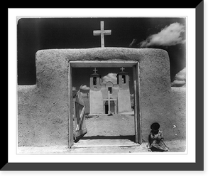 New Mexico: Los Ranchos de Taos Church, Vintage Print
