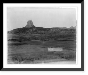 Devils Tower and Mo. Buttes. Ryan's Ranch in foreground, 2 miles from Camera to Tower, Antique Print