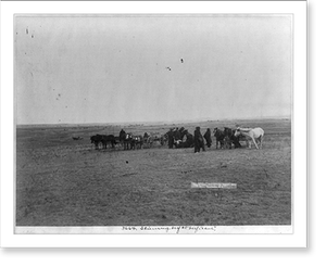 Vintage Americana Print - Skinning beef at beef issue