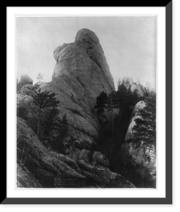 Historic Framed Print, Calamnity [i.e. Calamity] Peak." Near Custer City on B. & M. R'y. Title of Peak from the most noted character in Black Hills",  17-7/8" x 21-7/8"