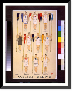 Historic Framed Print, College crews,  17-7/8" x 21-7/8"