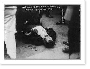 Vintage Street Scene - New York City - Dead man, killed by bomb