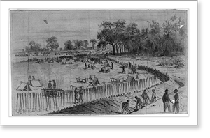 Historic Maritime - The battle of Cold Harbor, throwing up breastworks