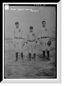 Historic Framed Print, Bun Troy, Donnie Bush, Will "Fred" House, Detroit AL (baseball),  17-7/8" x 21-7/8"