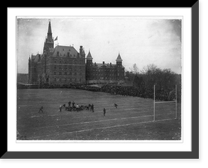 D.C. Washington. Georgetown University. Exterior, showing football game in foreground Classic, Antique Poster