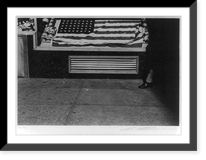 American flag and cans in store window, Antique Wall Art