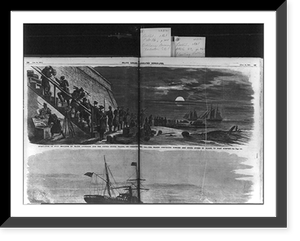 Evacuation of Fort Moultrie by Major Anderson and the United States troops, on Christmas night, 1860 - the troops conveying powder and other stores in sloop to Fort Sumpter sic Antique Wall Art P