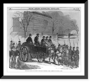 Vintage Americana Print - John Brown riding on his coffin to the place