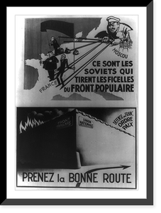Two French anti-communist posters attacking the Front Populaire" as puppets manipulated by Moscow", Historic Print
