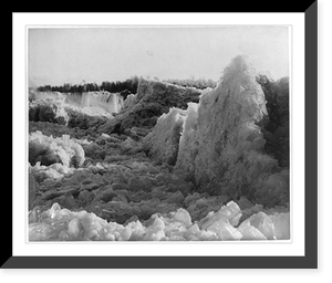 Antique Scenic Print - Niagara Falls - Ice bridge, American Falls
