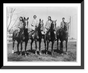 Agnes Meyer and 3 children on horseback, Antique Wall Art