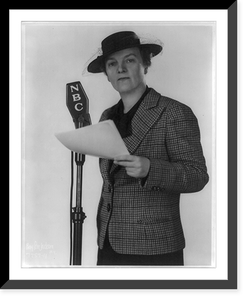 Agnes Meyer standing at NBC microphone, Antique Wall Art