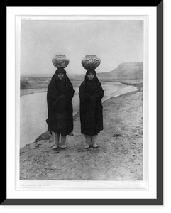 Historic Framed Print, Zu&ntilde;i Girls at the River,  17-7/8" x 21-7/8"