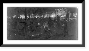 Historic Framed Print, Warrens Brigade overpowered by Longstreets advance,  17-7/8" x 21-7/8"