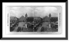 Historic Framed Print, Binondo Church from across Binondo Bridge, Manila, P.I.,  17-7/8" x 21-7/8"