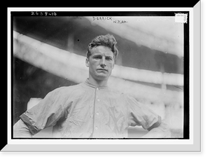 Historic Framed Print, Claud Derrick, New York AL, at Polo Grounds, NY (baseball),  17-7/8" x 21-7/8"