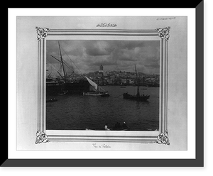 Historic Framed Print, [View of Galata from the sea].Constantinople, Abdullah Fr&egrave;res. - 2,  17-7/8" x 21-7/8"