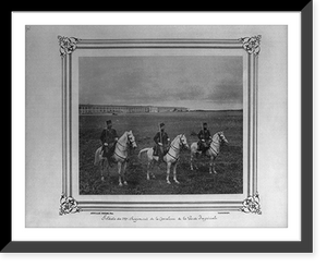 Historic Framed Print, [Three soldiers of the Second Cavalry Regiment of the Imperial Guard].Abdullah Fr&egrave;res, Phot., Constantinople.,  17-7/8" x 21-7/8"