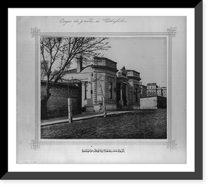 Historic Framed Print, [The police station which was recently built on Tesvikiye Street],  17-7/8" x 21-7/8"