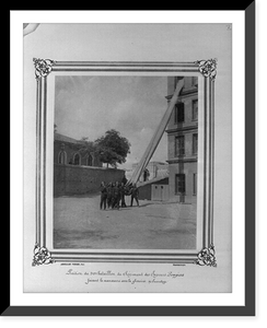 Position of the Second Battalion of the Fire Brigade drilling with escape chute.Abdullah Fr&egrave;res, Phot., Constantinople, Antique Wall Art