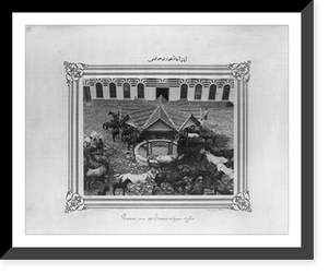 The courtyard of Ayazaga stables.Constantinople, Abdullah Fr&egrave;res. Classic, Vintage Poster