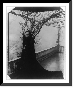 Gertrude McCurdy Hubbard, standing on the second-story porch at Twin Oaks", the Washington, D.C. home of the Gardiner Greene Hubbard family", Vintage Wall Art