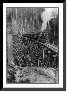 Train on the highest single piling trestle in the world, Historic Print