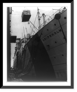 Exchange liner GRIPSHOLM sails to bring American internees back from Orient, Antique Print