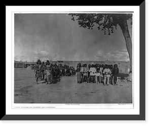 Tablita dancers and singers - San Ildefonso, Historic Print