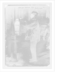 Chinaman mailing New Year's card, Antique Wall Art