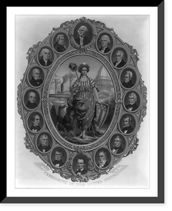 Presidents of the United States.A. Feusier, del. & lith, Antique Wall Art