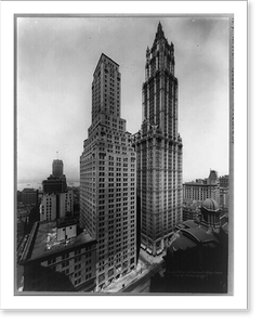 Antique Photo Print - New York City - Transportation and Woolworth