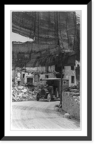 American Red Cross ambulances at the Italian Front: on a camouflaged turning, Historic Print