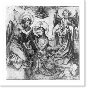 Black & White Photo - The Baptism of Christ - Vintage Home Decor Print