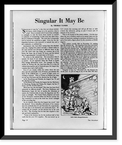 Singular It May Be, Historic Print