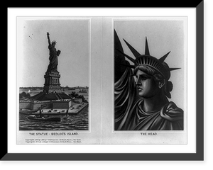 Historic Framed Print, [The Statue of Liberty. 2 pictures: 1. The statue - Bedloe's Island; 2. The head],  17-7/8" x 21-7/8"